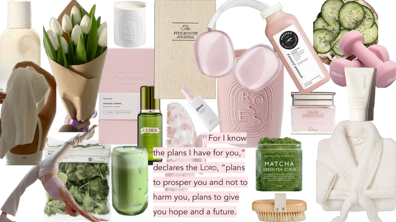 pink and green pilates princess aesthetic mood baord collage photos pinterest